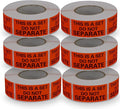 6 Rolls/3000 Labels,This is a Set Do Not Separate,Fluorescent Red Packing Labels(1" x 2")