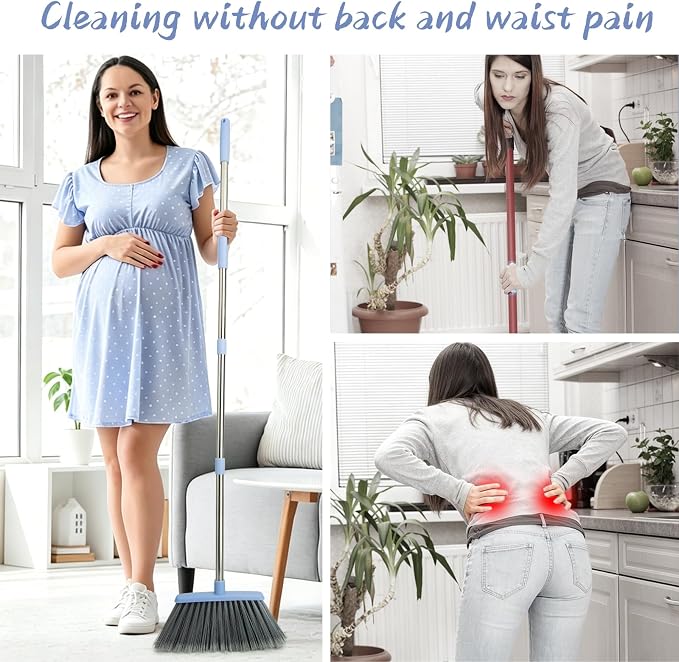 Broom and Dustpan Combo Set, Long Handle and Standing Dust Pan - Image 7