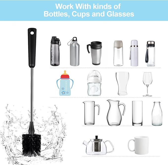 4 Pack Bottle Brush, Long Scrub Cleaning Brushes - Image 8