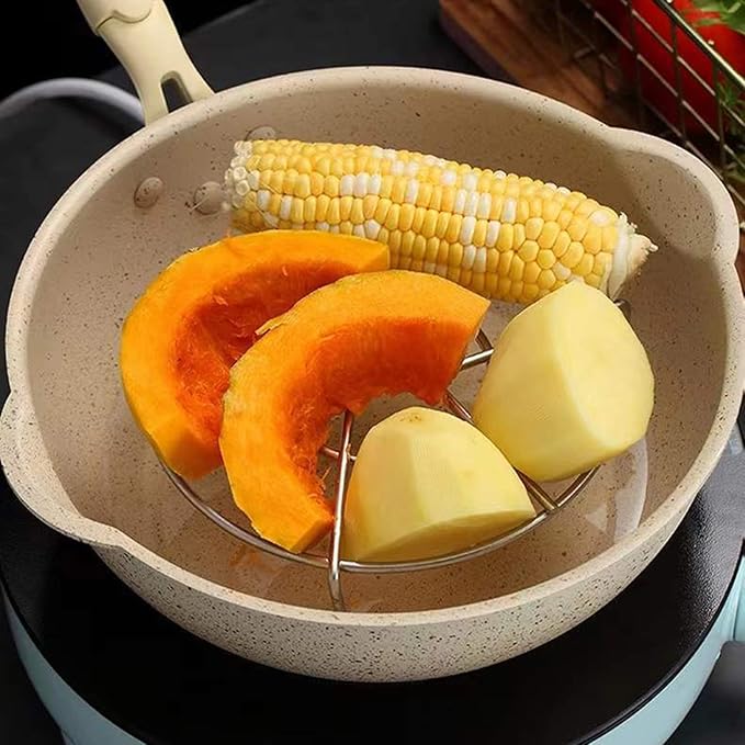 Stainless Steel Steam Rack Set of 3, 6.3" Tall Heavy Duty Pressure Cooker Trivet Rack Stand - Height 1.2", 2", 2.7"