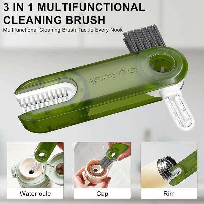 3 in 1 Cup Lid Gap Cleaning Brush Set, Mutipurpose Tiny Cup Holder Cleaner - Image 3