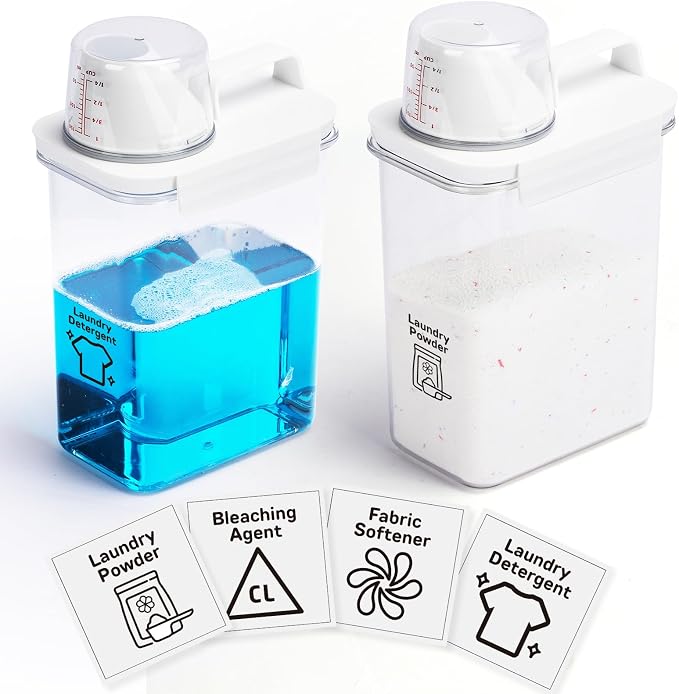 Laundry Detergent Dispenser-2 Pack, 61 oz Detergent Dispenser by BikkiiHomeGoodsWiseChoice