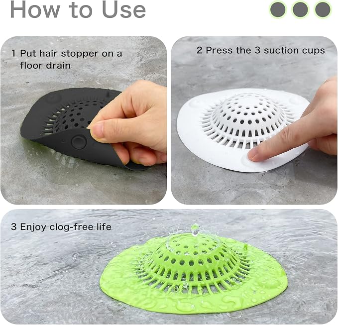 Hair Catcher Shower Drain Cover Bathtub Silicone Hair Catcher Stopper Drain - Image 6