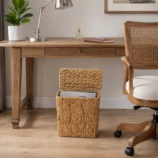 Coeusy 3 Gallon Wicker Trash Can, Small Bathroom Trash Can - Image 6