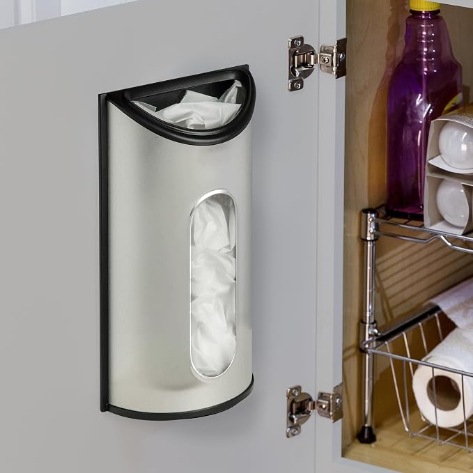 Honey-Can-Do Stainless Steel Plastic Bag Saver & Trash Bag Dispenser, - Image 2