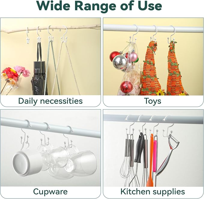 24 Pcs Shower Hooks & Rings, Durable Rust Proof Double Glide Rings, Simple Hooks - Image 7