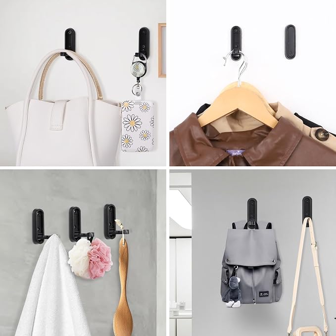 Folding Wall Hooks, Wall Mounted, Holds Up To 40 Lbs, Screws And Anchors - Image 7