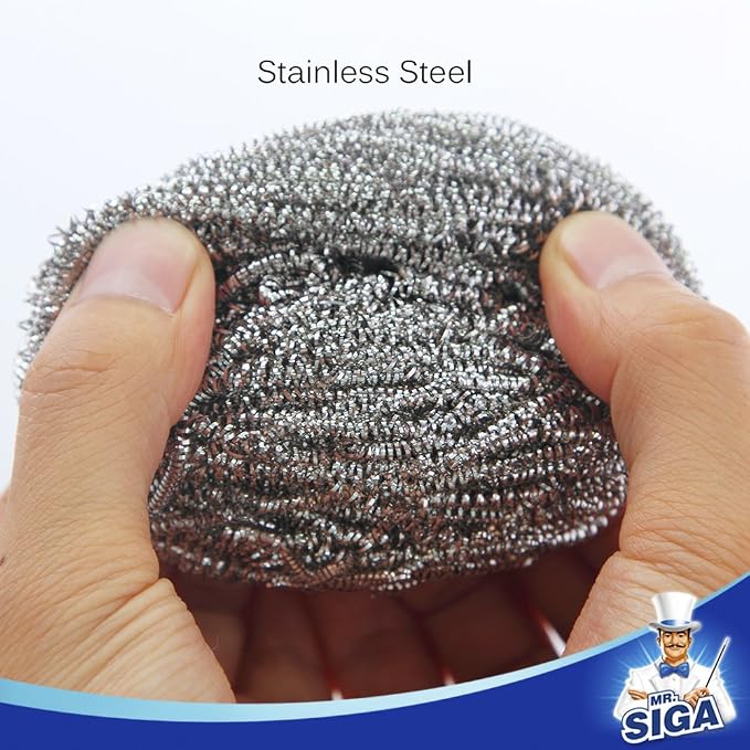 MR.SIGA Stainless Steel Scourer, Steel Wool Scrubbers, metal scrubbers - Image 6
