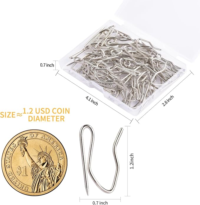 Sopito 58Pcs Curtain Hooks for Door Window Shower Curtain, Durable Metal - Image 2