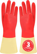 SteadMax Red Cleaning Gloves, Supreme Durability, Natural Rubber Latex Gloves by Steadmax