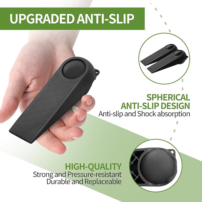 Door Stoppers for Bottom of Door, 2 Pack 5", Rubber Door Stopper Wedges - Image 3