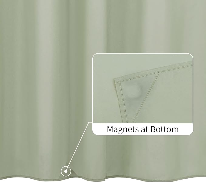 ALYVIA SPRING Stall Waterproof Fabric Shower Curtain or Liner Sage - Image 2