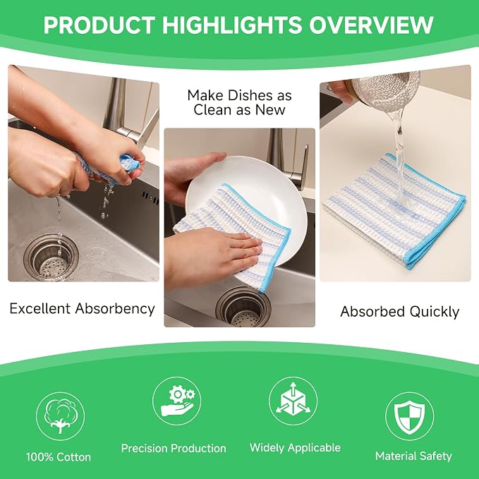 Forggon Wood Fiber Cleaning Cloth-15pcs, Super Absorbent Cleaning Cloth - Image 5
