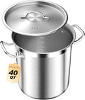 Large Stock Pot with Lid – Professional Stainless Steel Stockpot 40 Quart – Heavy Duty Cooking Pot for Catering, Soup, and Seafood Boil – Compatible with Most Cooktops