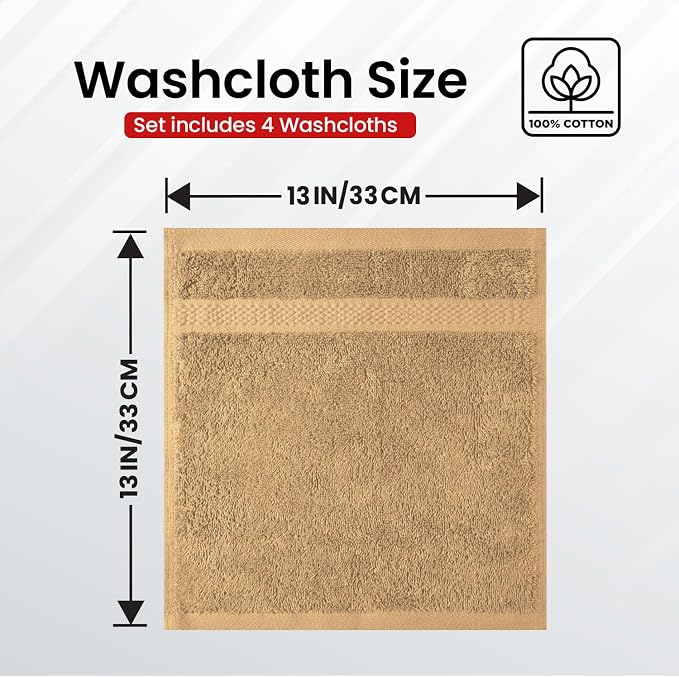 Infinitee Xclusives 100% Cotton Luxury Wash Cloths - Image 3