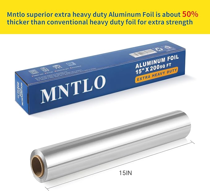 Superior Extra Heavy Duty Aluminum Foil 15" x 200 SQ FT | about 50% Thicker - Image 2