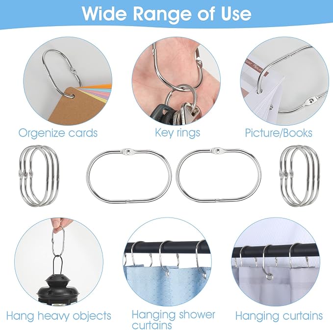 Shower Curtain Rings, Oval Snap Shower Rings - Image 6
