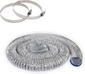 Dryer Vent Hose 4 Inch x 25FT - Flexible Aluminum Dryer Hose with 2 Clamps - Heavy-Duty 6-Layer Dryer Vent Hose for Tight Spaces, HVAC, Bathroom, and Kitchen Exhaust Ventilation