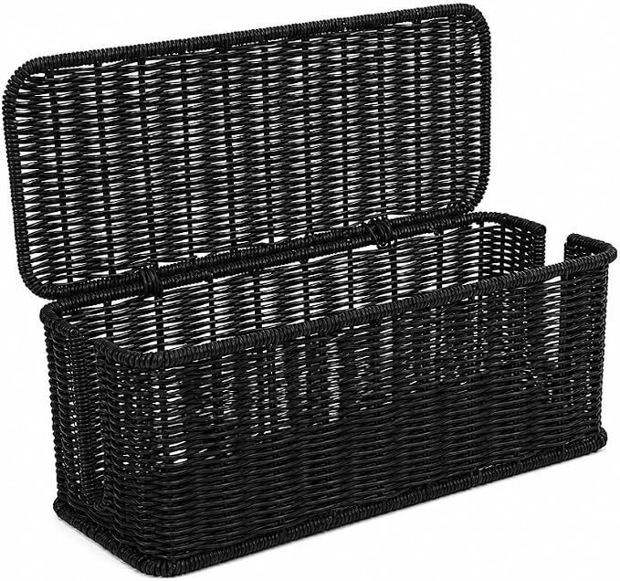 Cable Management Box, Handmade Rattan Cord Organizer by Cantalop