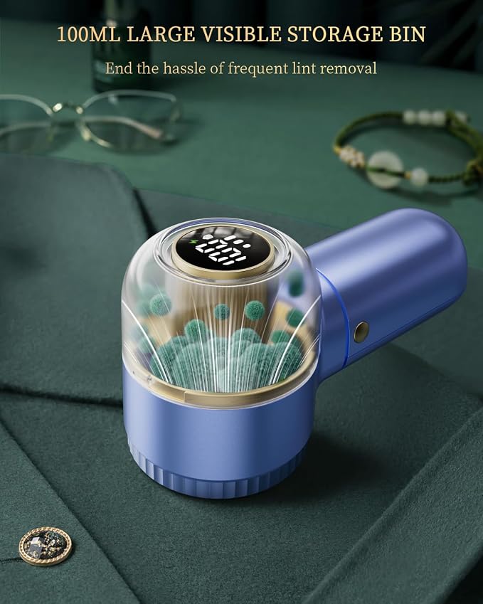 Fabric Shaver with Lint Brush, Large Lint Shaver with Digital Display | - Image 6