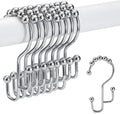 Shower Curtain Rings, SUTINE Shower Curtain Hooks, Stainless Steel Sliver by SUTINE