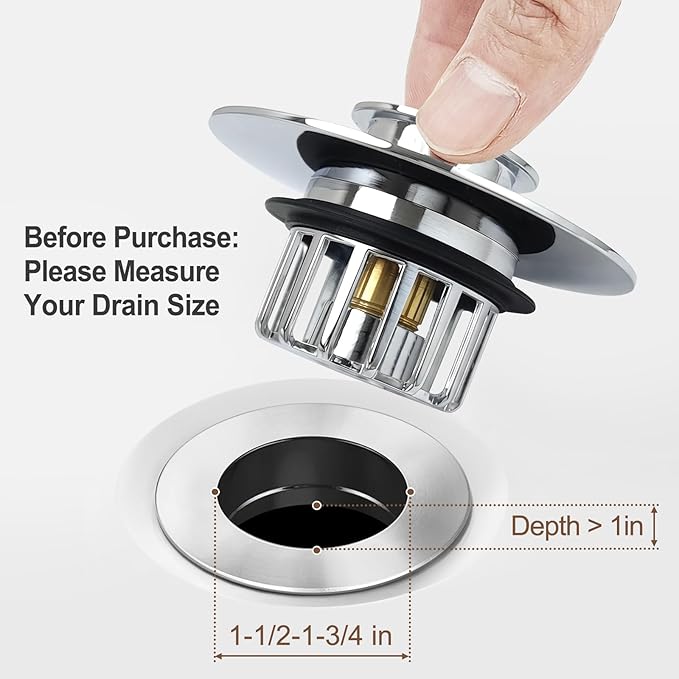 coamanug Bathtub Stopper | Shower Drain Hair Catcher, Pop-up Tub Stopper - Image 6
