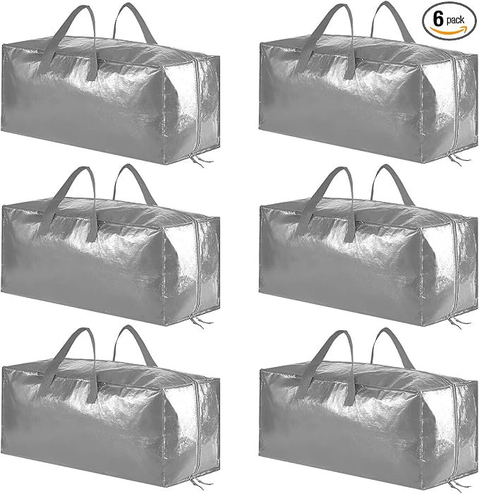 SpaceAid Heavy Duty Moving Bags, Extra Large Storage Totes W/Backpack Straps by SpaceAid