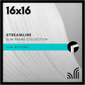 Americanflat 16x16 Picture Frame with Polished Plexiglass - Streamline Collection - Thin Border Square Frame for Wall Display - Hanging Hardware Included - Black