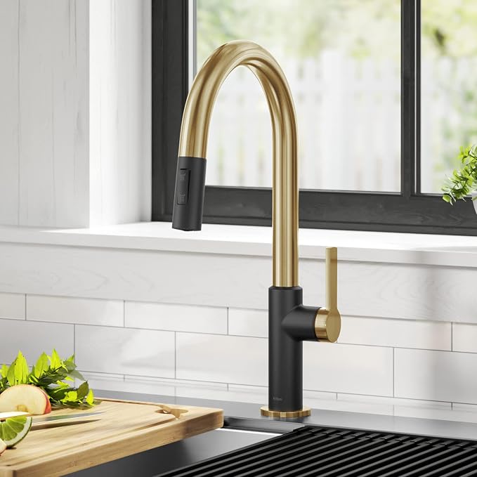 KRAUS Oletto High-Arc Single Handle Pull-Down Kitchen Sink Faucets in Brushed - Image 2
