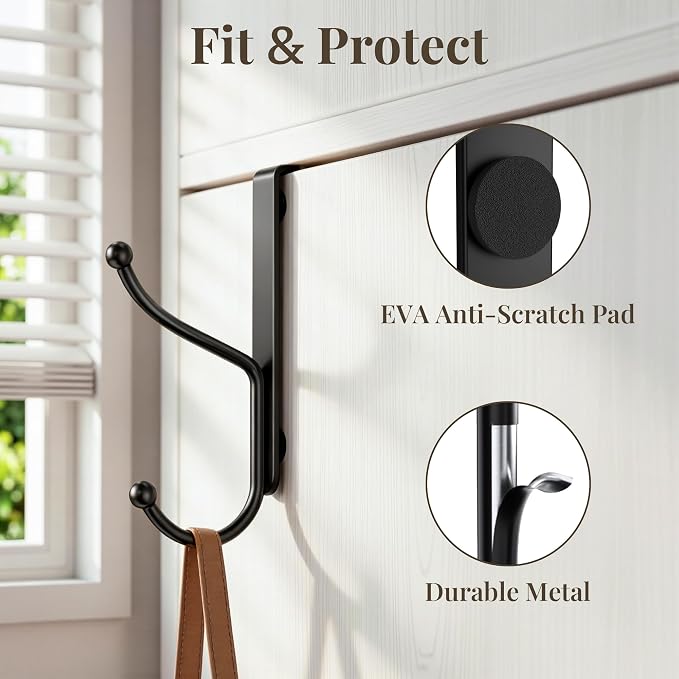 niffgaff Over Door Hook 2-Pack, Heavy Duty Door Hanger, Fits Interior Doors 1.4 - Image 5