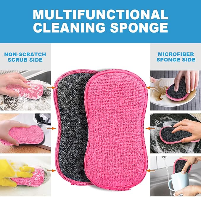 HOMEXCEL Dish Sponge 12 PK, Microfiber Kitchen Sponges - Image 4