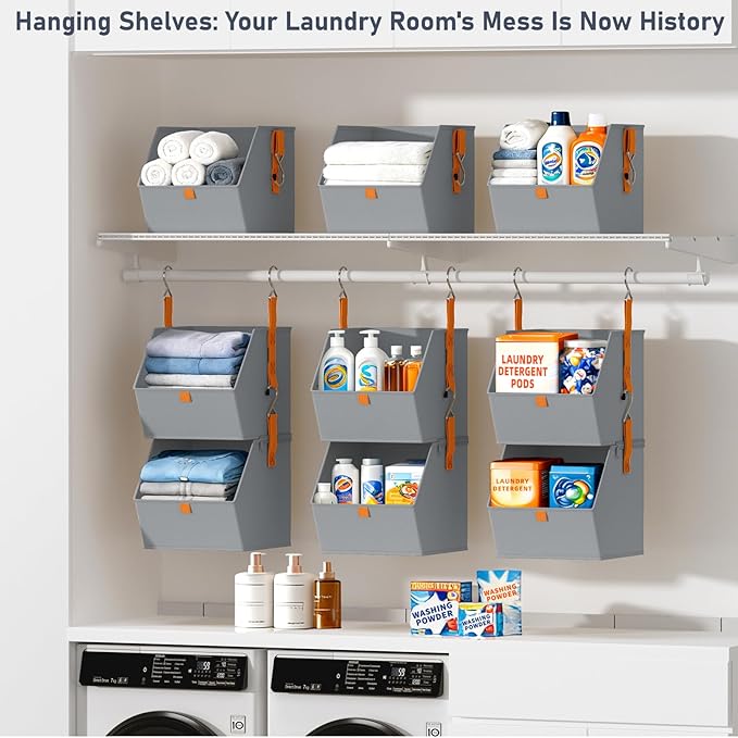DIMJ 4-Tier Hanging Closet Organizer, Modular Bins - Image 6