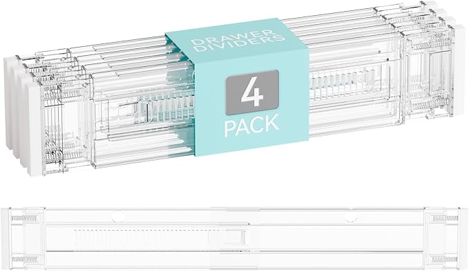 4 Pack 3.2 Inch Shallow Acrylic Drawer Dividers by Yieach