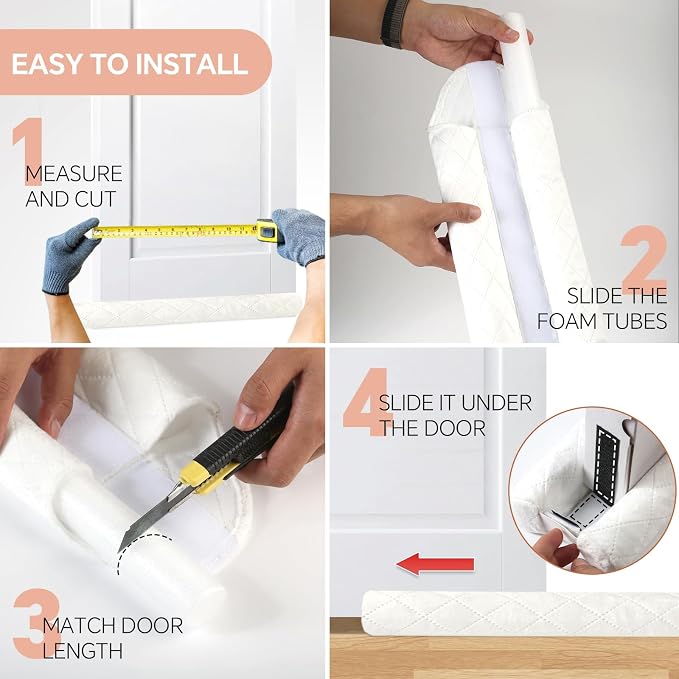New Velvet Door Draft Stoppers for Bottom of Door, Bottom Door Gap Filler & Seal - Image 5