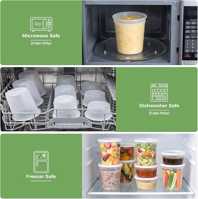 vivigu Deli Containers with Lids 48 Sets, 32/16/8 oz Food Storage Containers - Image 5