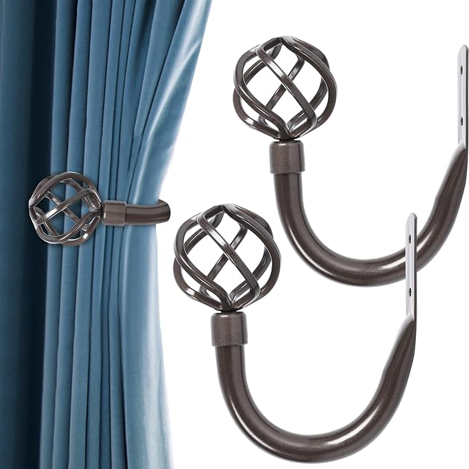HIKMLK Handmade Metal Curtain Holdbacks 2pcs, Decoration Curtain Tie Back Hooks by HIKMLK