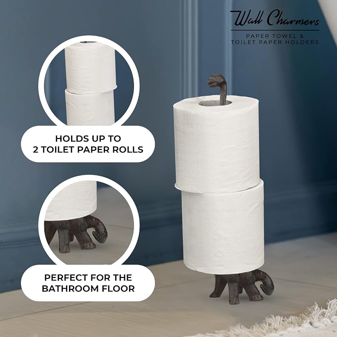 WallCharmers Rustic Paper Towel Holder, Metal Toilet or Kitchen Paper Holder - Image 5