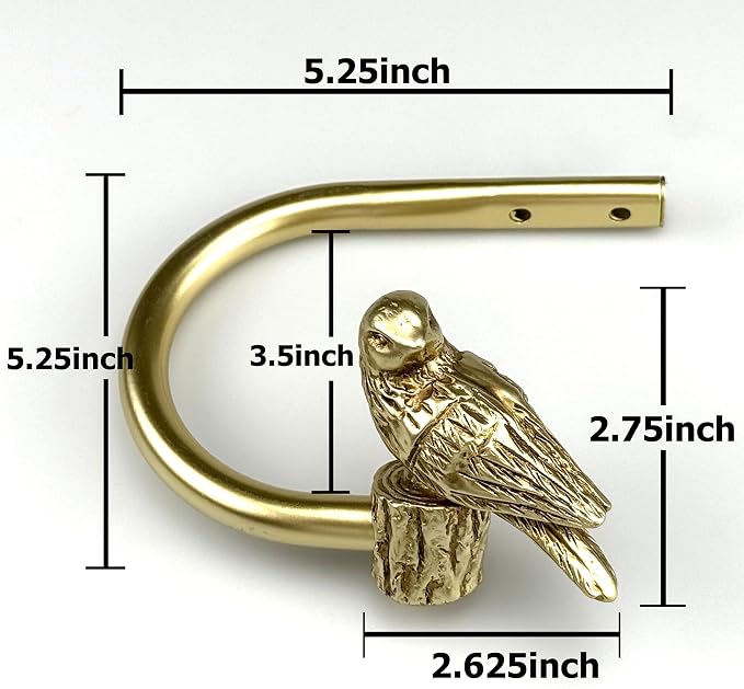 Curtain Drapery Holdbacks with Resin Bird, Wall Mount Drapery Hooks Holders - Image 6