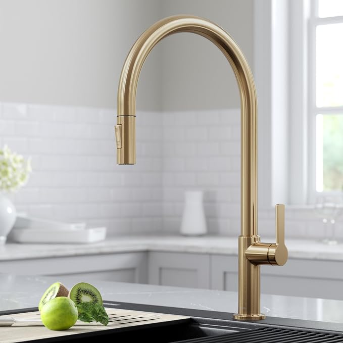 KRAUS Champagne Bronze 20 in Pull Down Kitchen Faucet KPF-2821SFACB | - Image 9