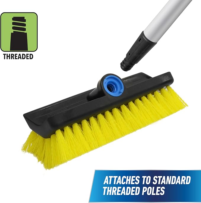 Unger Hydropower Lock-On 10" Bi-Level Scrub Brush | Dual-level bristles - Image 9