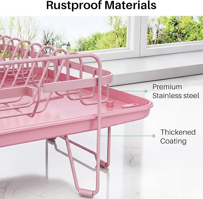 SNTD Large Dish Drying Rack for Kitchen Counter, Expandable, Adjustable Length - Image 8
