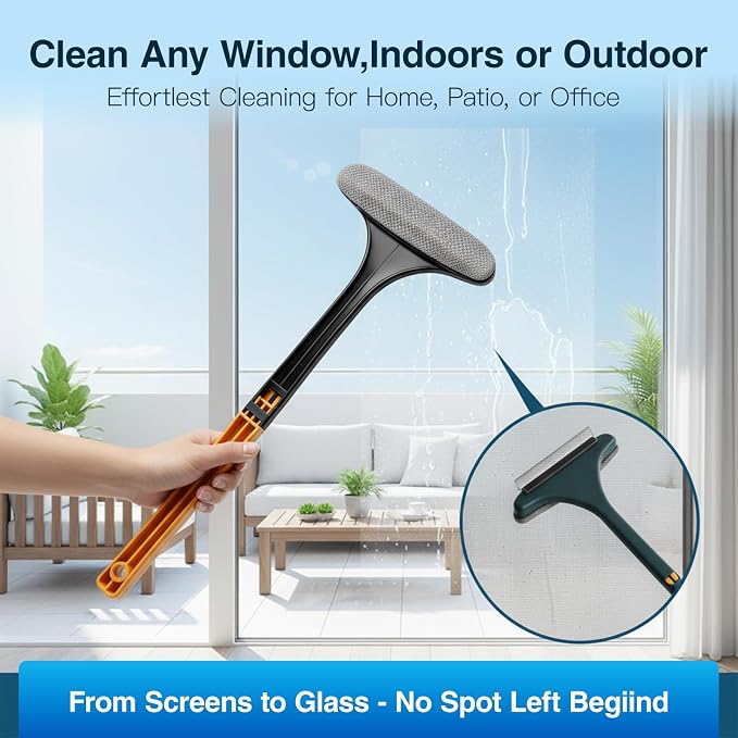 Window Mesh Screen Cleaner Brush 2 in 1 Double Sided Cleaning Tool Kit Outdoor - Image 3