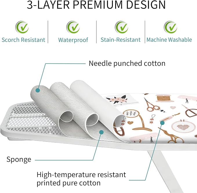 Ironing Board Cover and Pad for Standard Size, 15x54 Scorch & Stain Resistant - Image 3