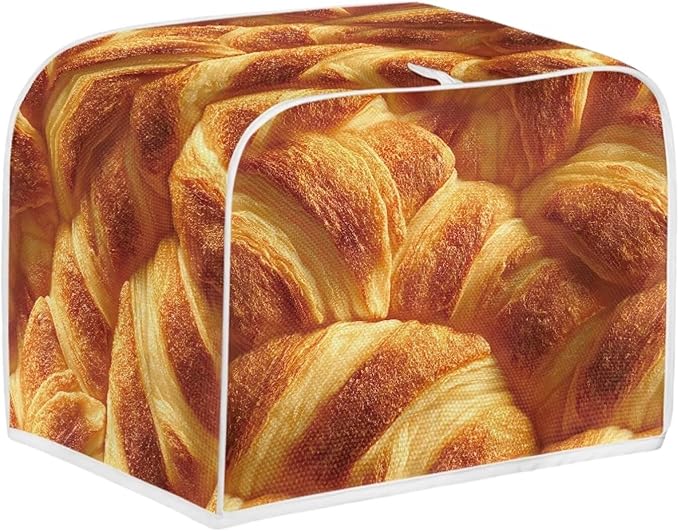 Bread Print 2 Slice Toaster Dust Covers Kitchen Small Appliance Cover Stain Resistant Dust Protection Bread Machine Cover with Top Handle
