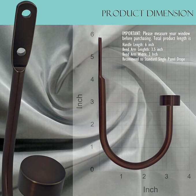Quality Curtain Holdbacks, Solid Steel Curtain Holdback - Image 3