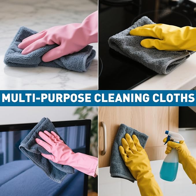 TEAWOO Microfiber Cleaning Cloths-15 Pack, Microfiber Towels | Cleaning Rags - Image 4