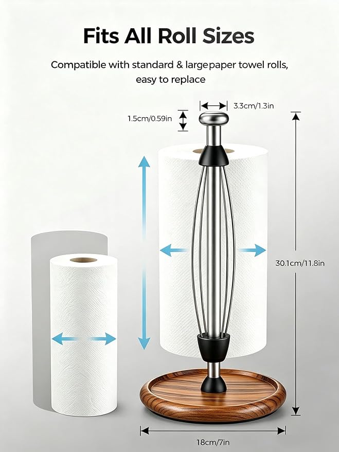VEHHE Wooden Paper Towel Holder Countertop - Image 7