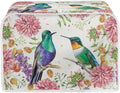 Hummingbird Floral Print Toaster 4 Slice Cover Fingerprint Protection Waterproof Toaster Dust Cover Kitchen Accessories Decor