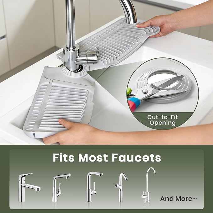 24 Inch Faucet Mat for Kitchen Sink, Silicone Splash Guard for Kitchen Sink Area - Image 5