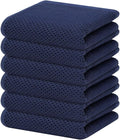 Homaxy 100% Cotton Waffle Weave Kitchen Dish Towels 6-Pack, Dark Navy | 13 x 28 by Homaxy